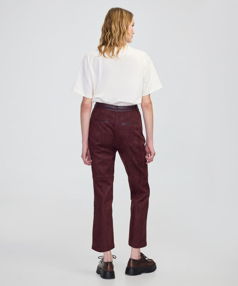 Ipekyol Suede-Effect Straight-Leg Trousers Dark Purple