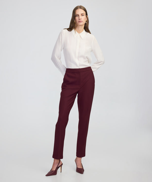 Ipekyol Elastic-Back Cigarette Trousers Bordoux