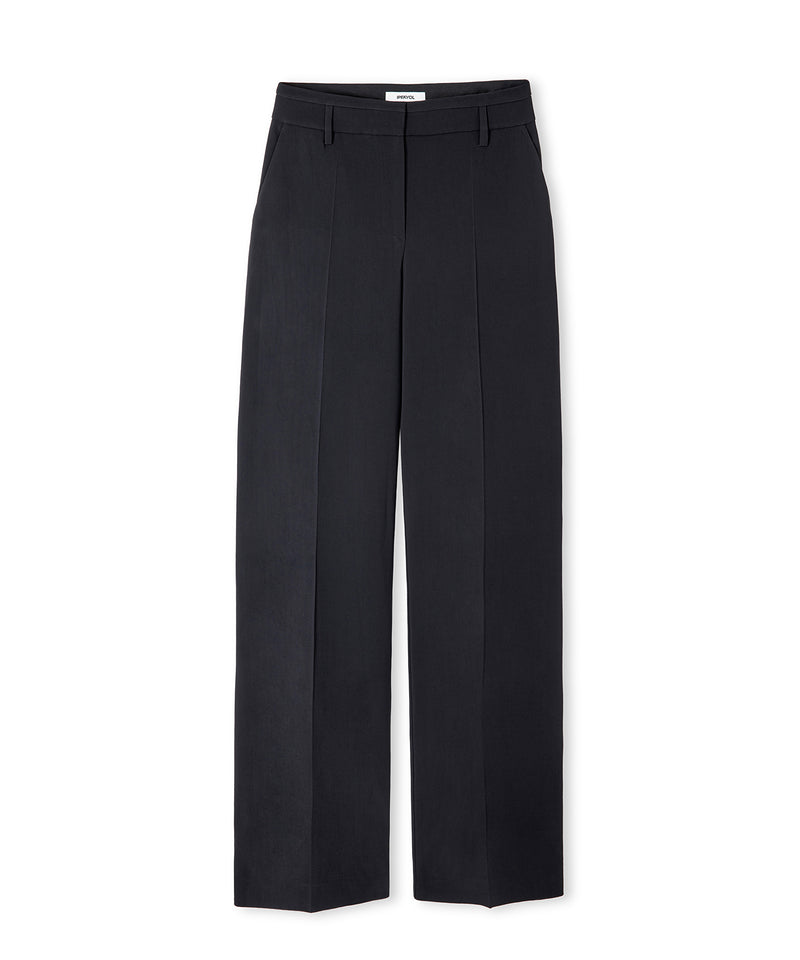 Ipekyol Pressed Crease Wide-Leg Trousers Black