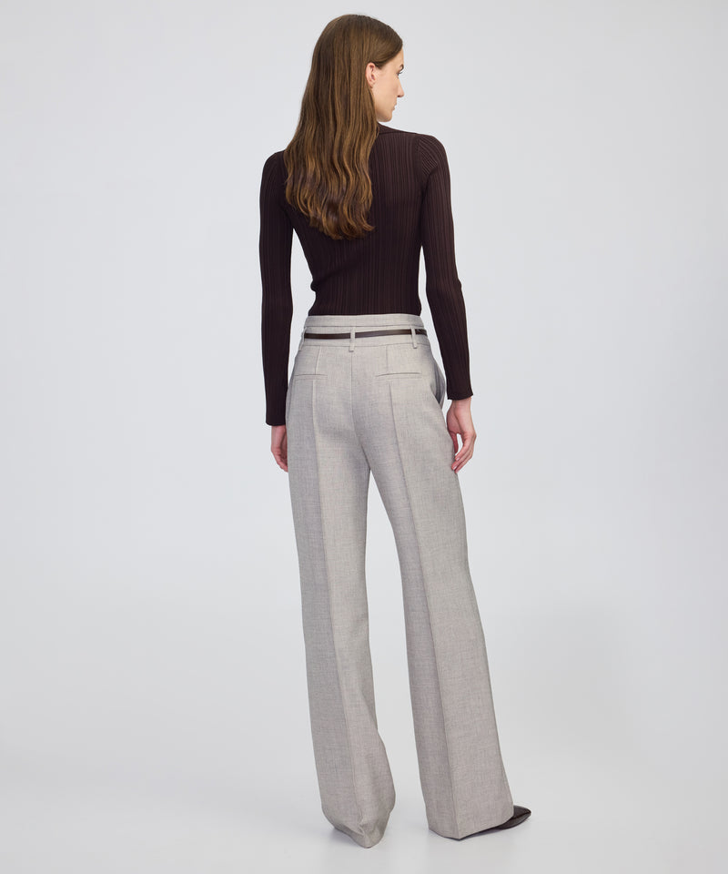 Ipekyol Belted Wide-Leg Trousers Light Beige