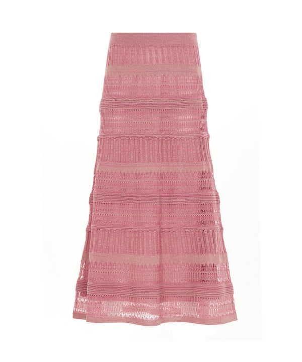 Ipekyol Contrast Textured Knit Skirt  Powder