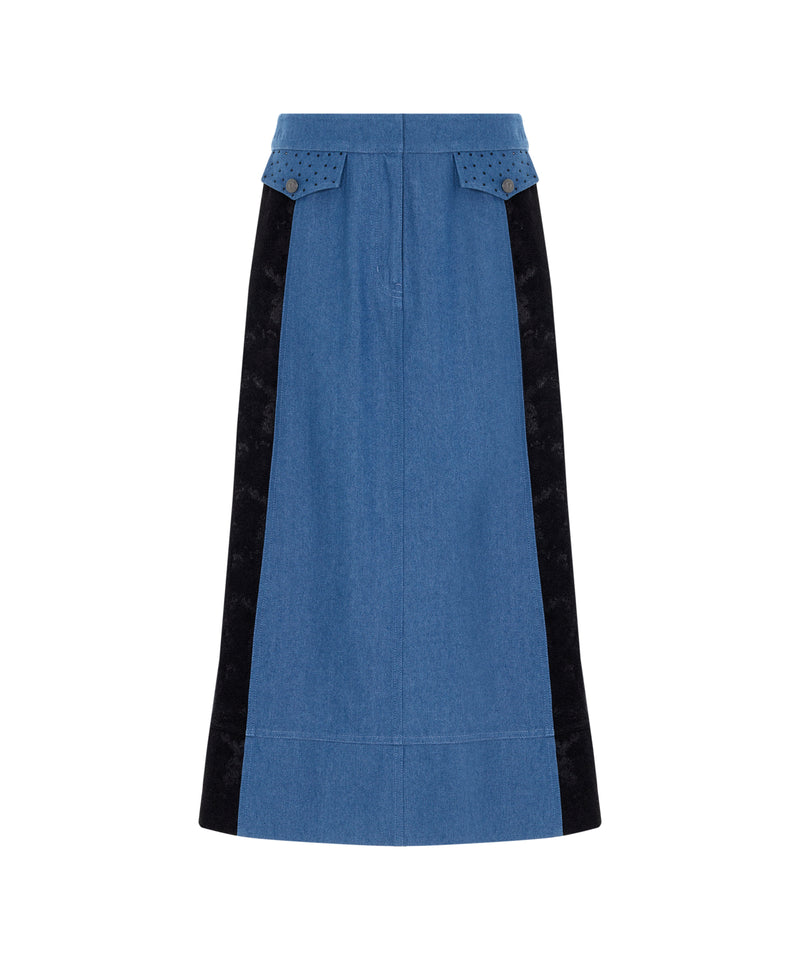 Ipekyol Mixed Color-Block Skirt  Blue