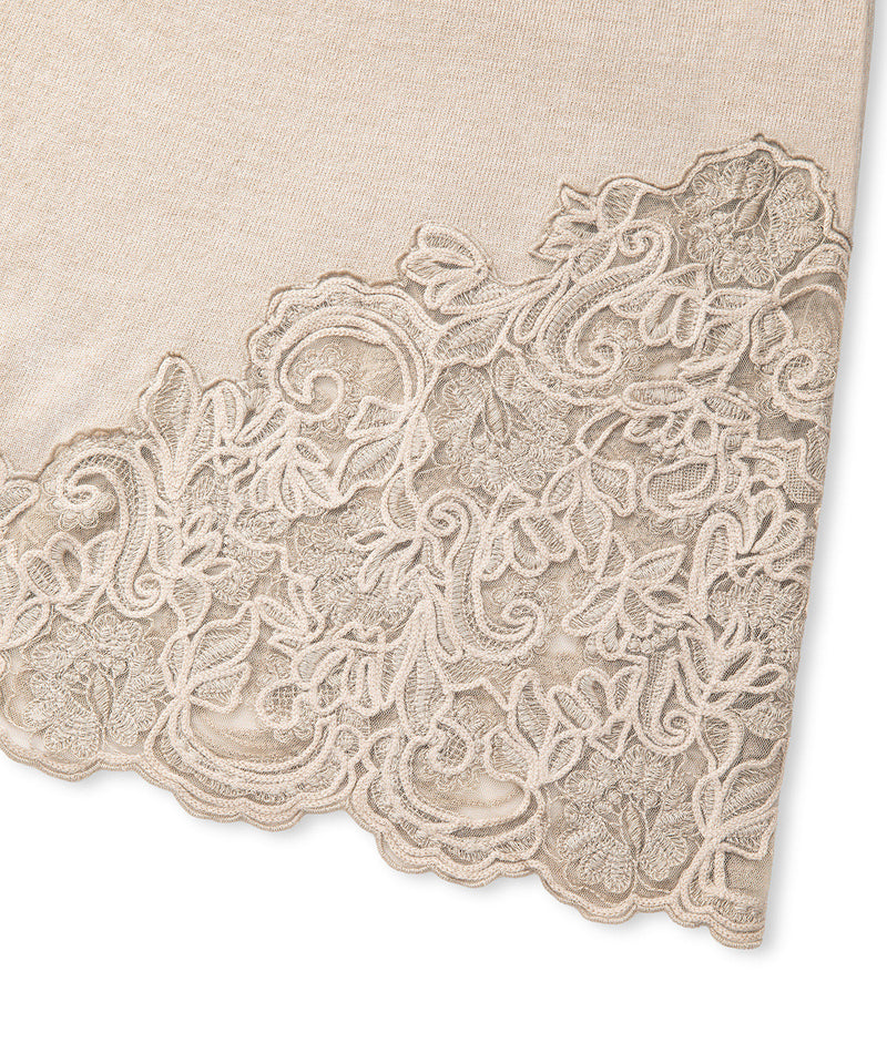 Ipekyol Lace-Applique Knit Skirt Beige