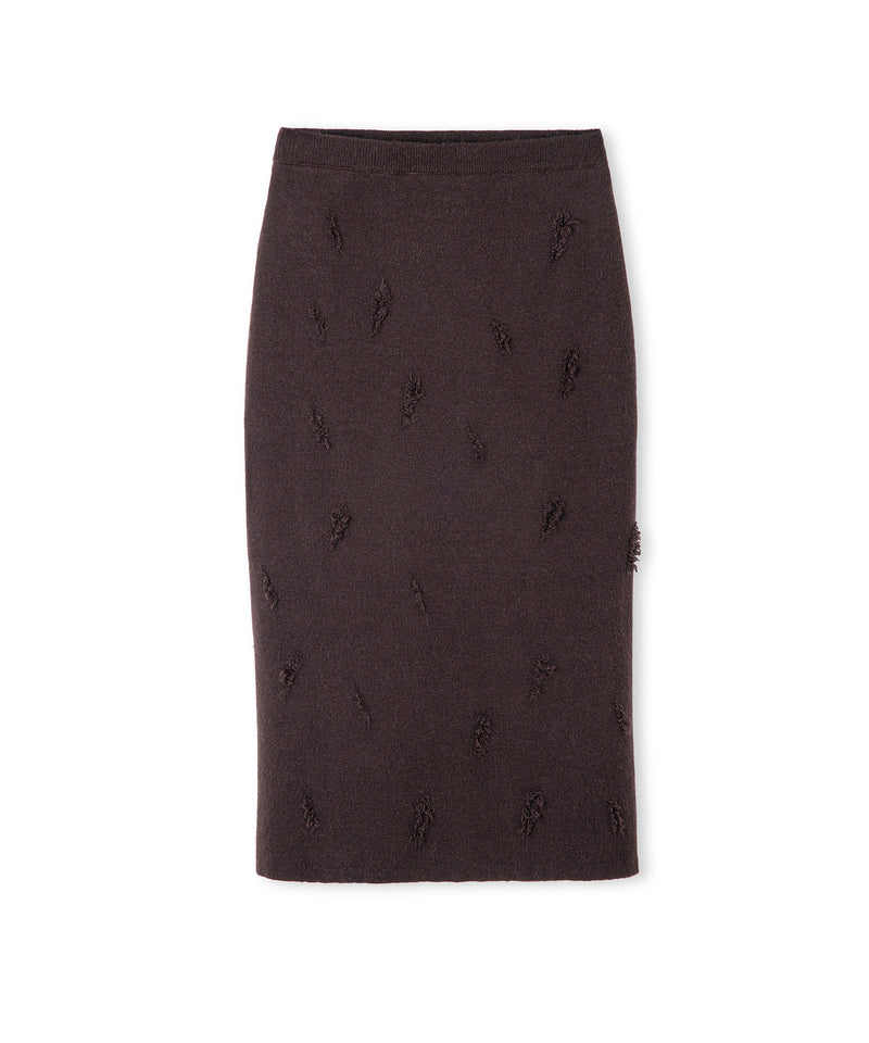 Ipekyol Distressed-Effect Midi Skirt Brown