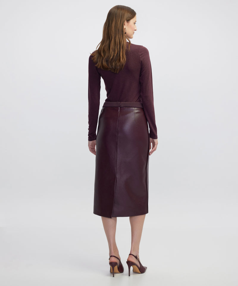 Ipekyol Leather-Effect Skirt Bordoux