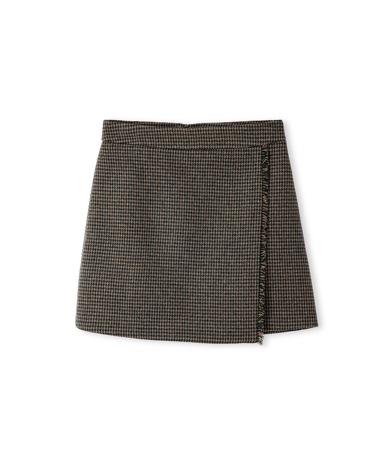 Ipekyol Houndstooth Mini Skirt Khaki