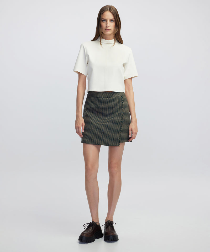 Ipekyol Houndstooth Mini Skirt Khaki