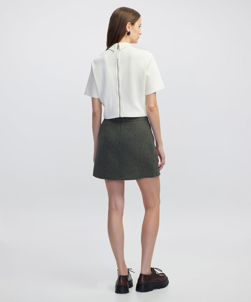 Ipekyol Houndstooth Mini Skirt Khaki