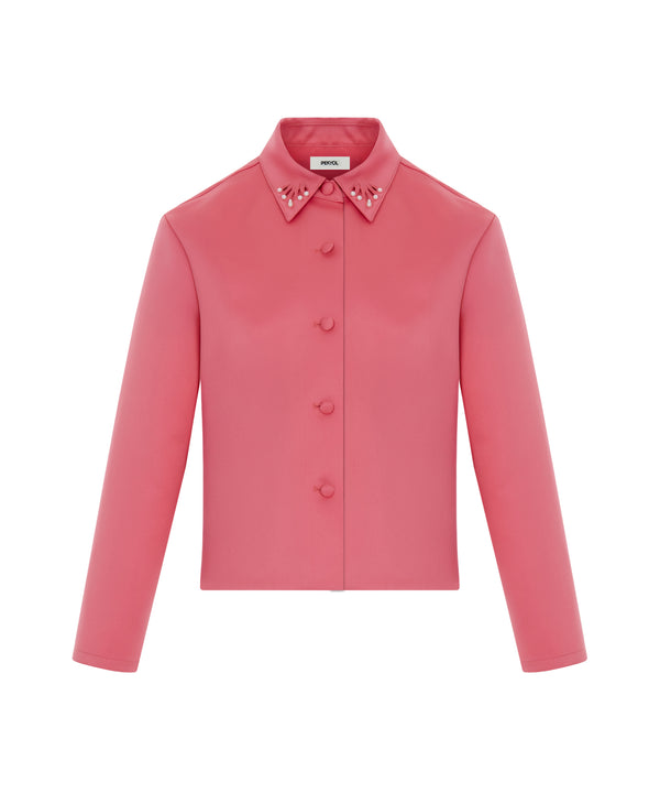 Ipekyol Cutout Jacket With Faux Pearl Pink