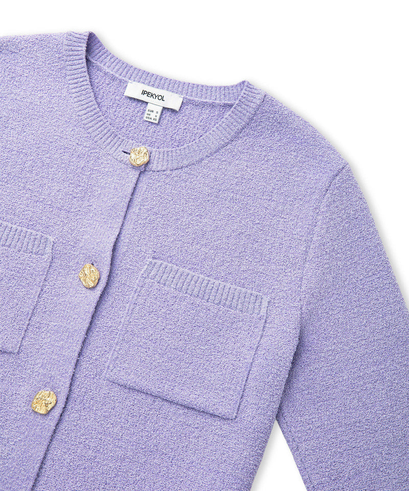 Ipekyol Textured Knit Jacket Lilac