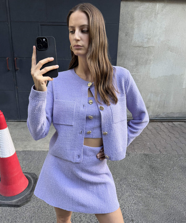 Ipekyol Textured Knit Jacket Lilac