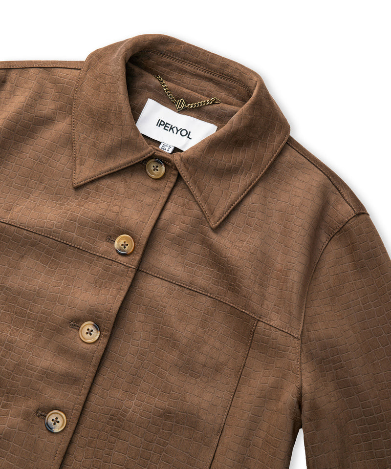 Ipekyol Crocodile-Looking Jacket Rust