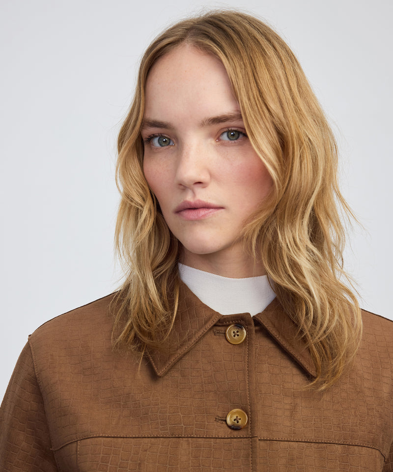 Ipekyol Crocodile-Looking Jacket Rust