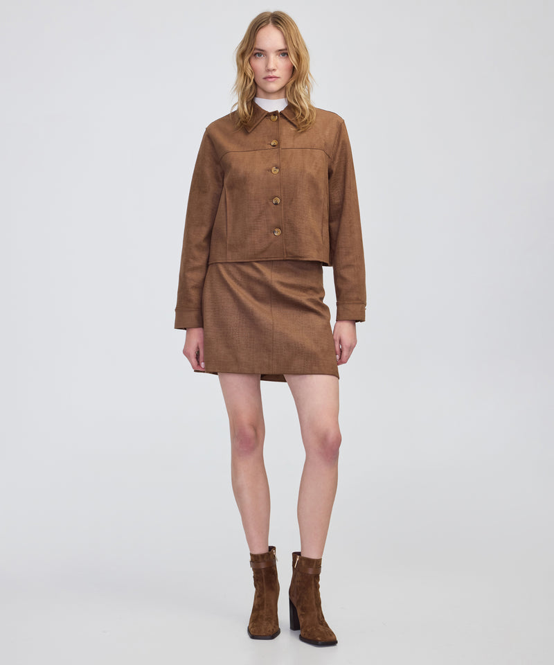 Ipekyol Crocodile-Looking Jacket Rust