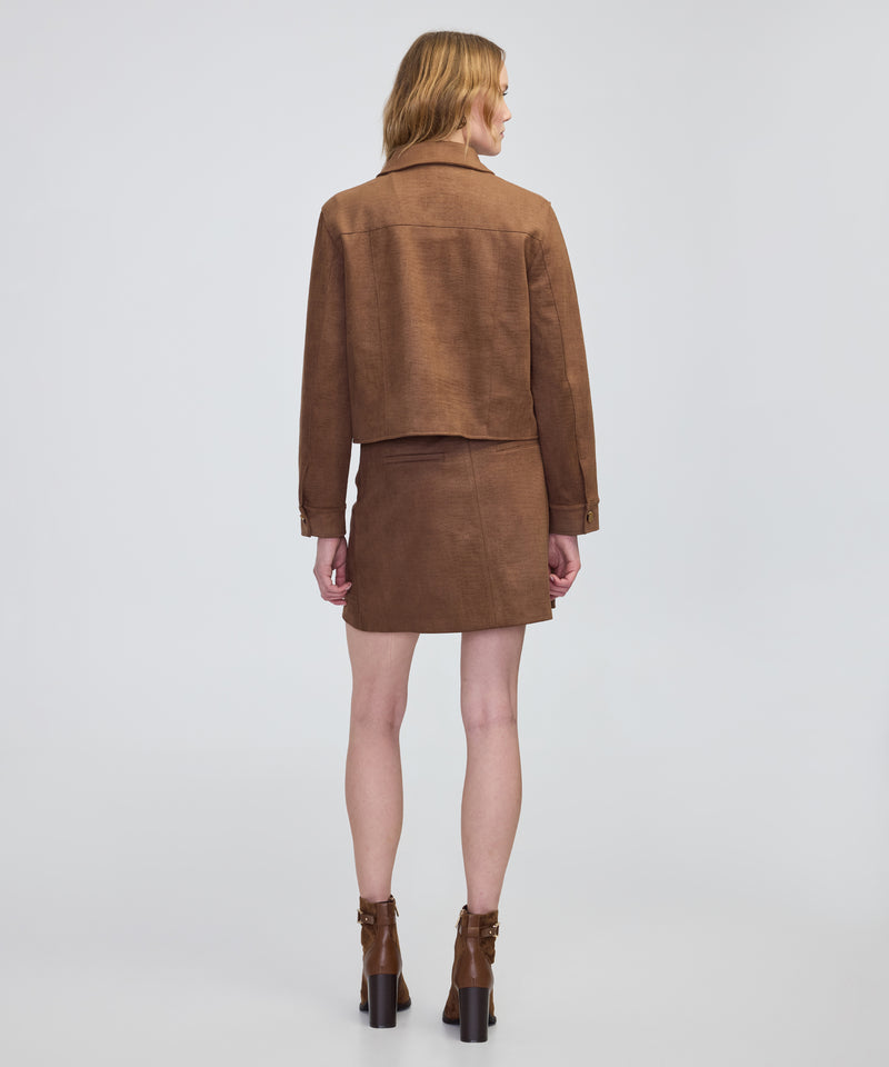 Ipekyol Crocodile-Looking Jacket Rust