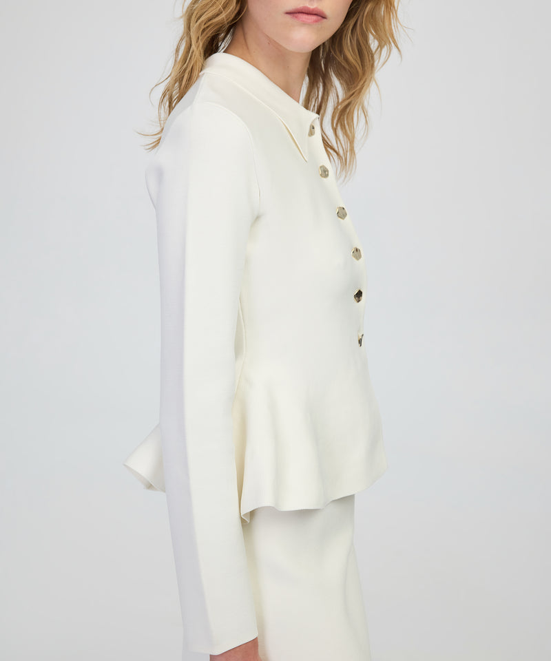 Ipekyol Peplum Knit Jacket Ecru