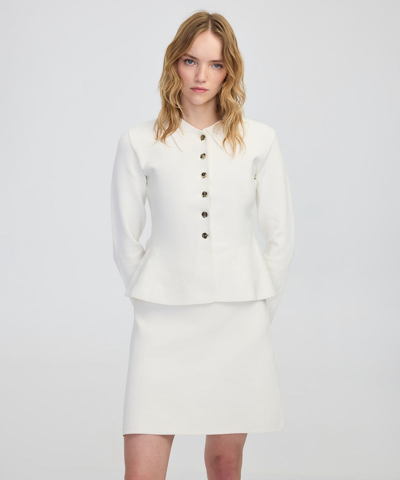 Ipekyol Peplum Knit Jacket Ecru