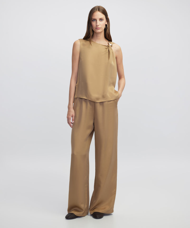 Ipekyol Mixed Blouse With Buckle Natural