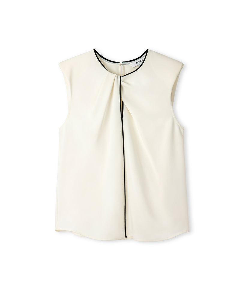 Ipekyol Contrast Piping Blouse Ecru