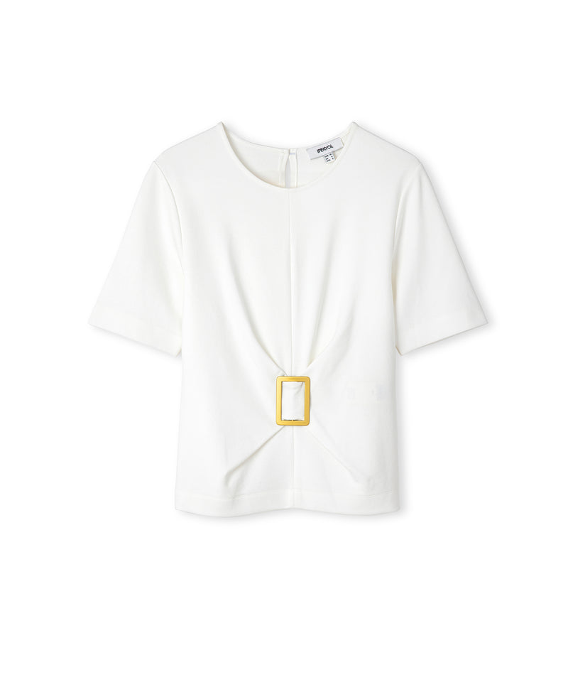 Ipekyol Short Sleeve Blouse With Buckle Ecru
