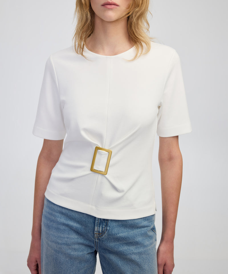 Ipekyol Short Sleeve Blouse With Buckle Ecru