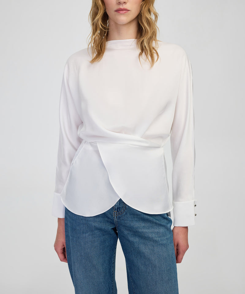 Ipekyol Satin-Effect Wrap Blouse White