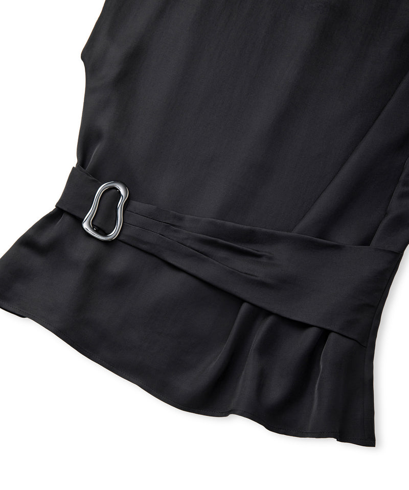 Ipekyol Satin-Effect Belted Blouse Black