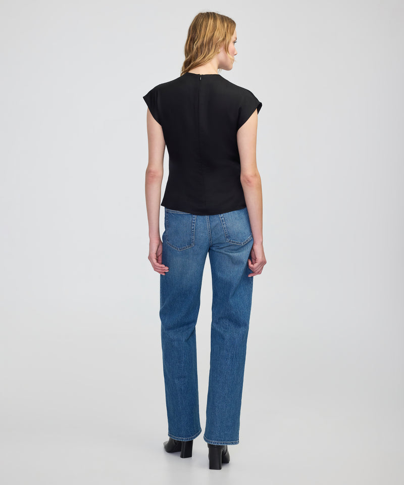 Ipekyol Satin-Effect Belted Blouse Black