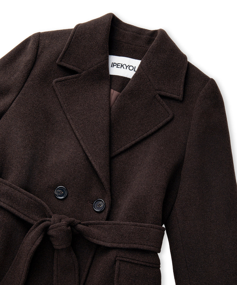 Ipekyol Double-Breasted Coat With Belt Brown