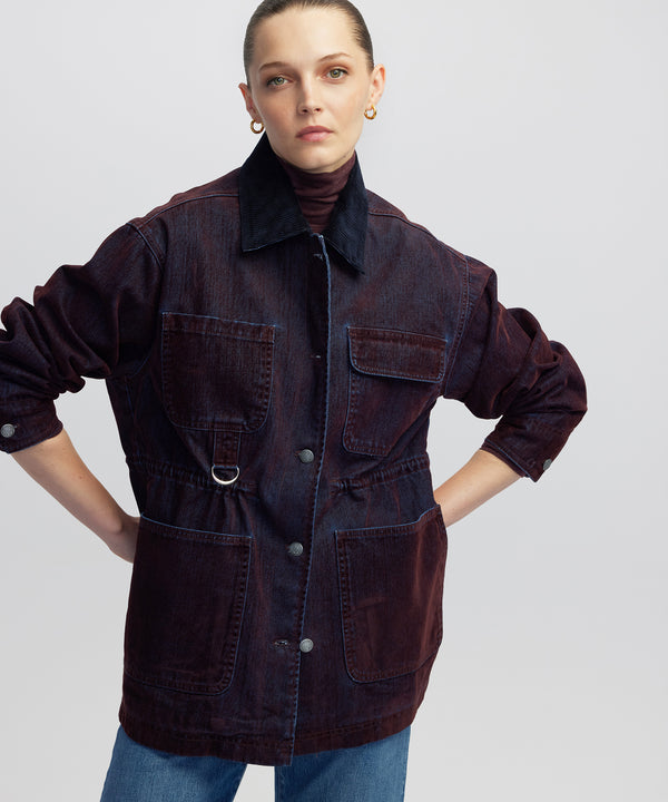 Ipekyol Contrast Velvet Collar Coat Bordoux