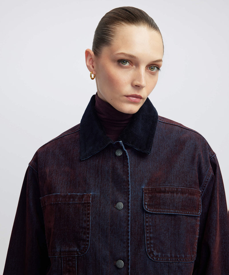 Ipekyol Contrast Velvet Collar Coat Bordoux