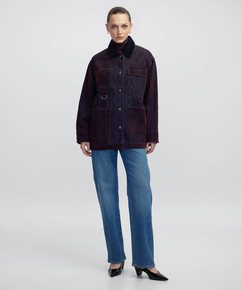 Ipekyol Contrast Velvet Collar Coat Bordoux