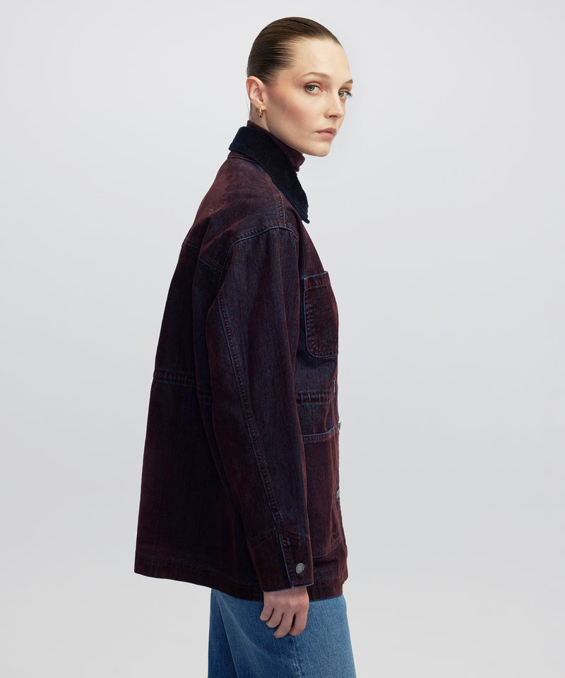 Ipekyol Contrast Velvet Collar Coat Bordoux