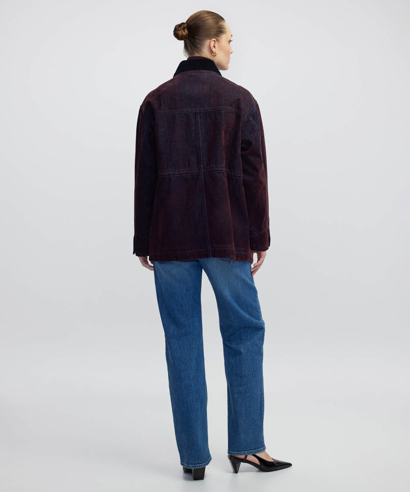 Ipekyol Contrast Velvet Collar Coat Bordoux