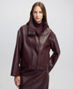 Ipekyol Leather-Effect Coat Bordoux