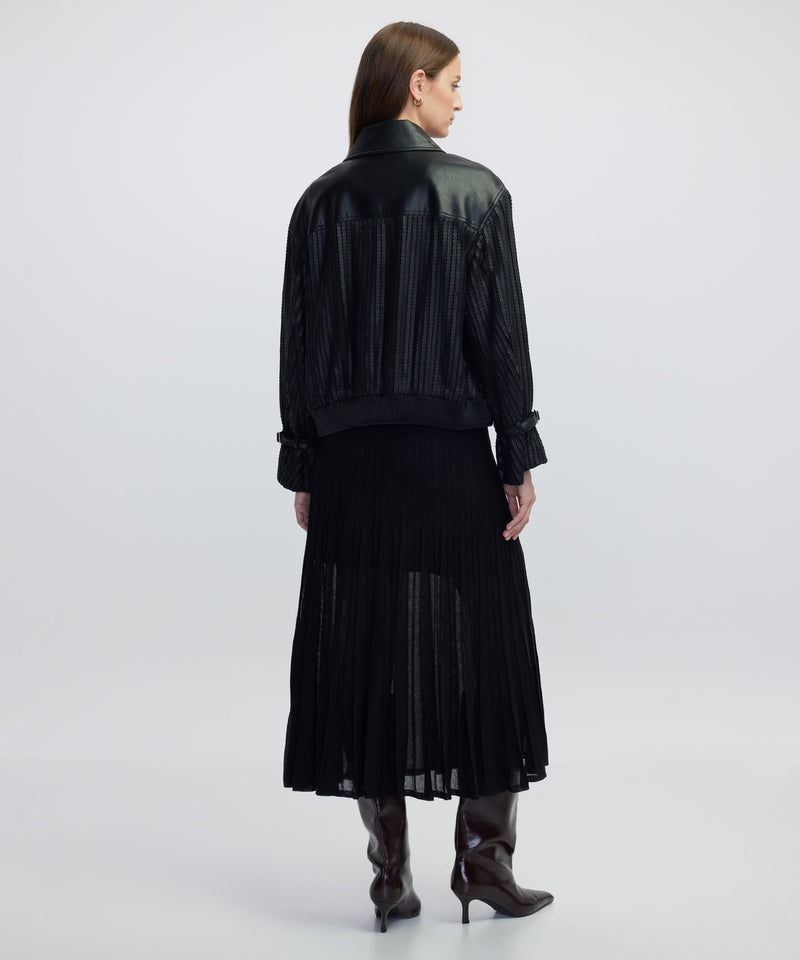Ipekyol Contrast Textured Coat Black