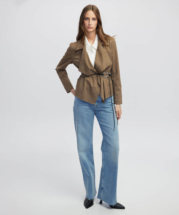 Ipekyol Suede-Effect Coat Mink