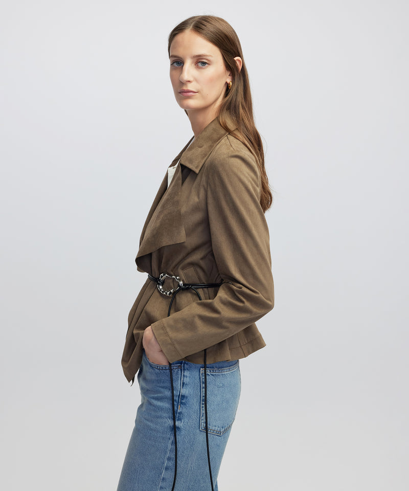 Ipekyol Suede-Effect Coat Mink