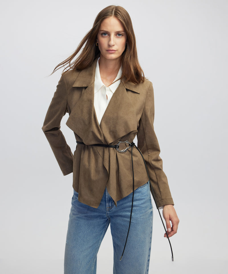 Ipekyol Suede-Effect Coat Mink