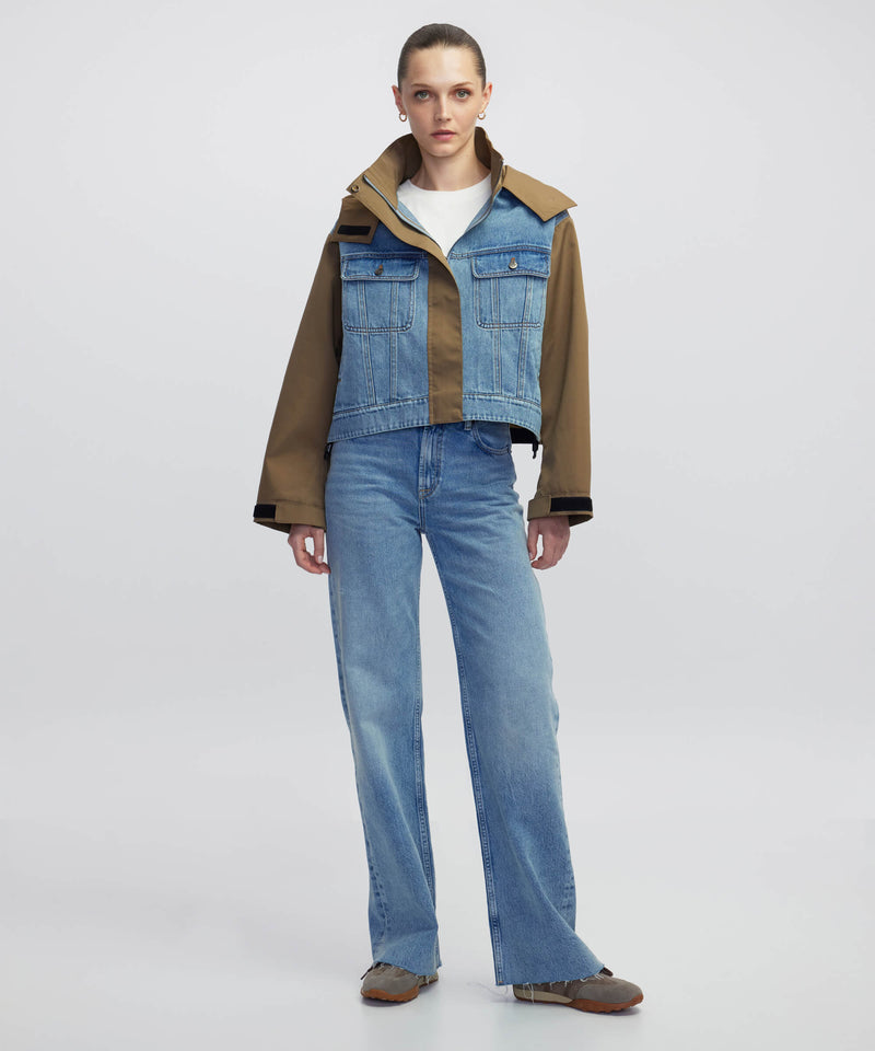 Ipekyol Contrast Hooded Coat Khaki