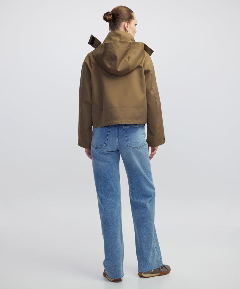 Ipekyol Contrast Hooded Coat Khaki