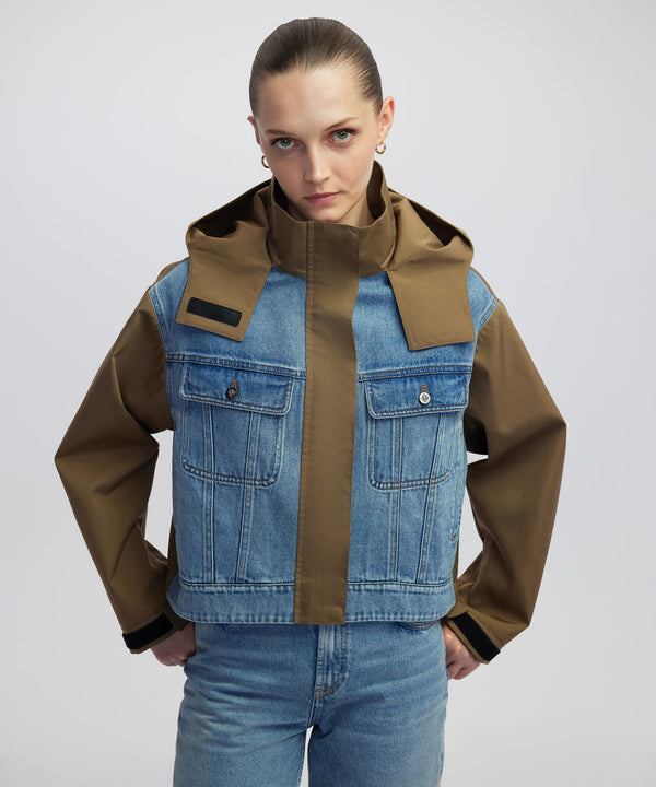 Ipekyol Contrast Hooded Coat Khaki