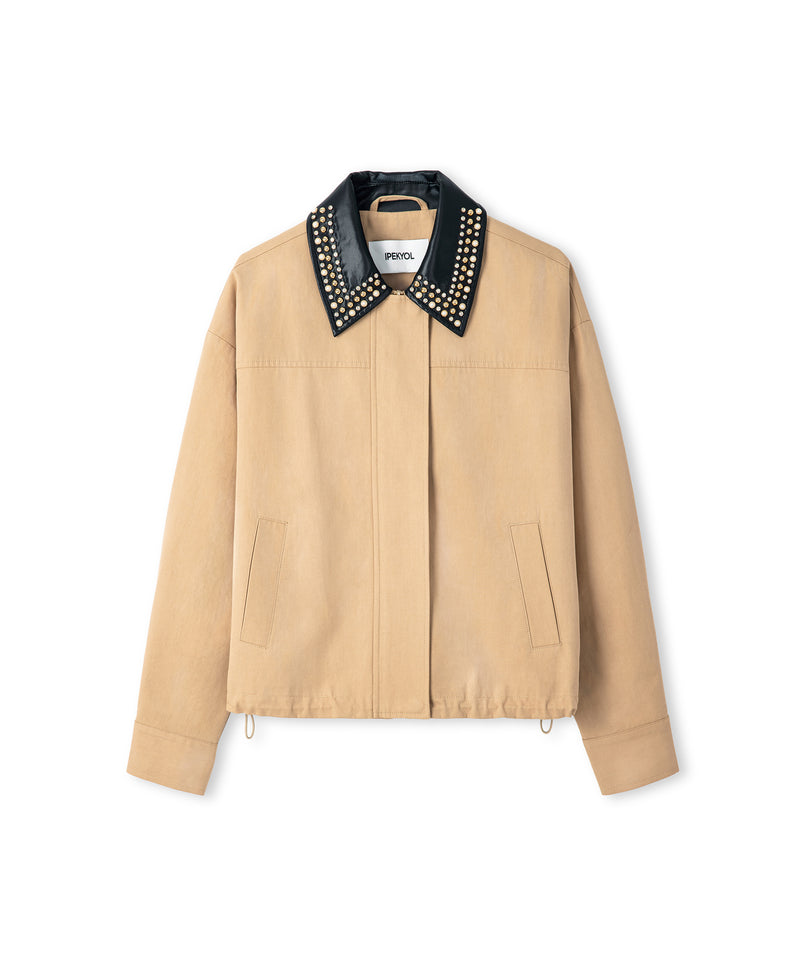 Ipekyol Contrast Collar Bomber Coat Natural