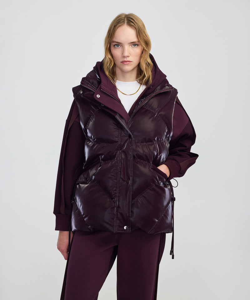 Ipekyol High-Collar Puffer Vest Dark Purple