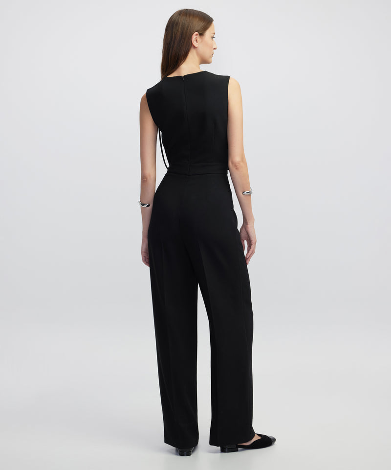 Ipekyol Draped Strip Jumpsuit Black