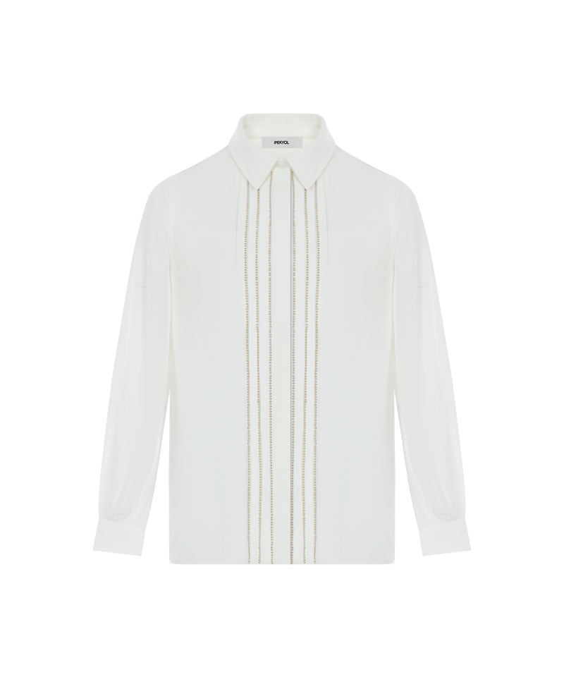 Ipekyol Shirt With Embellished Placket  Ecru