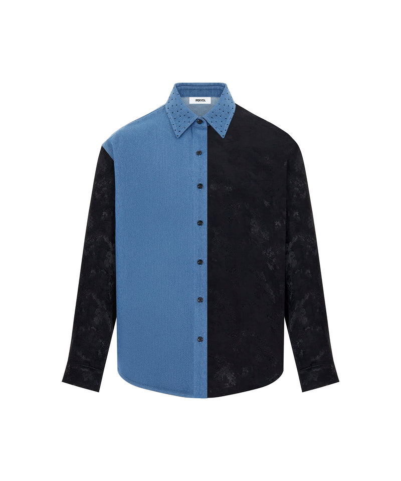 Ipekyol Mixed Rhinestone Shirt  Blue