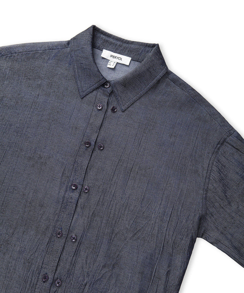 Ipekyol Textured Shirt With Double Placket Indigo