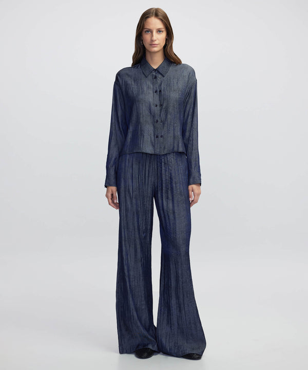 Ipekyol Textured Shirt With Double Placket Indigo