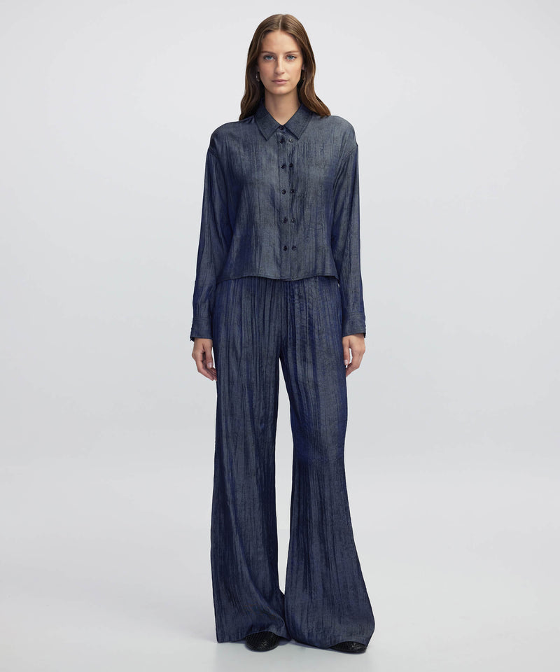 Ipekyol Textured Shirt With Double Placket Indigo